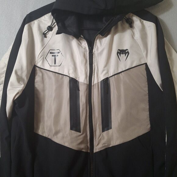 Venum Transcendent Titans Evolve Track Jacket Men’s Large Beige Black Snake Logo - Picture 2 of 12